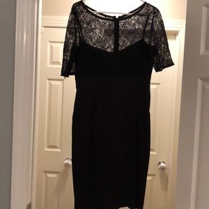 Dress with lace overlay